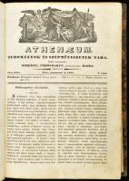 1838 Athenaeum. Tudományok és Szépművészetek tára. 1838. első félév. szerk: Schedel, Vörösmarty, Baj...