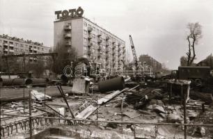 1984 Budapest, városrendezés, -fejlesztés a metró építéshez kapcsolódva (Dózsa György út, Váci út, Á...