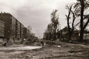 1984 Budapest, városrendezés, -fejlesztés a metró építéshez kapcsolódva (Dózsa György út, Váci út, Á...