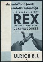 1936 Ulrich B. J. Rex csapfelsőrész prospektus, 2 sztl. lev.