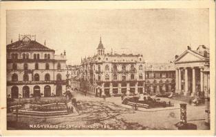 Nagyvárad, Oradea; Horthy Miklós tér, színház / square, theatre