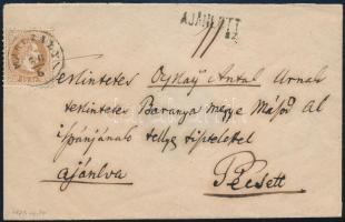 1871 15kr ajánlott levélen / on registered cover &quot;MARCZALY&quot;