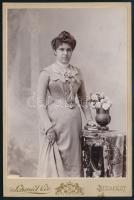 cca 1902 Budapest, Schmidt Ede fényképészeti műtermében készült, keményhátú vintage fotó, 16,4x11 cm