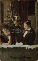 Karácsonyi üdvözlet / Christmas greeting with romantic couple (EK)