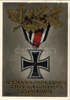 Es kann nur einer siegen und das sind wir Adolf Hitler am 8. November 1939 / WWII NSDAP German Nazi Party propaganda postcard, Iron Cross, swastika. 6+19 Ga. s: Gottfried Klein