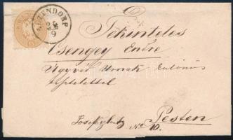 ~1864 15kr levélen / on cover ALTENDORF (hajtott / folded)