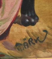 Márk Lajos (1867-1940): Dáma fotelben. Olaj, vászon, jelezve jobbra lent. Proveniencia: Orosz Péter,...