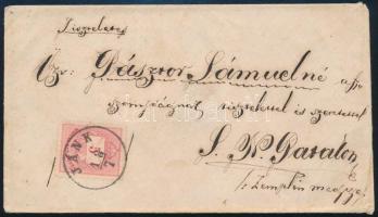 1877 5kr levélen / on cover "JÁNK"