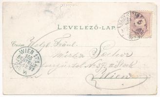 1897 (Vorläufer) Nagyvárad, Grosswardein, Oradea; Szent László szobor, zsinagóga / statue, synagogue...