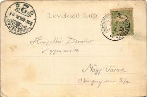 1906 Nagyszalonta, Salonta; Csonka torony, Takarékpénztár. Csathó Gábor és Társa kiadása. Szecesszió...