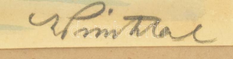 Olvashatatlan jelzéssel: Olavilinna vára, Finnország. Akvarell, papír, üvegezett fakeretben. 22x30 c...