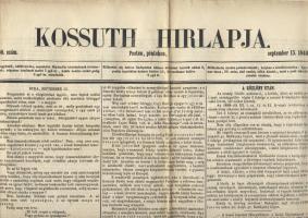 1848 Kossuth Hirlapja. 66. szám. szeptember 15. Felelős szerk. Bajza József 4 oldal