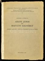 Sáfrán Györgyi: Arany János és Rozvány Erzsébet. Bp., 1960, MTA. Kiadói papírkötés, szakadozott borítóval, javított gerinccel, egy lap sarkán hiánnyal. Megjelent 500 példányban.