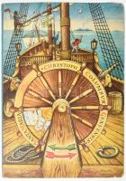 cca 1960 Vojtech Kubasta: Christopher Columbus Genuensis. Santa Maria. Praha, én., Artia. Térbeli me...