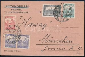 1922 Levelezőlap 5 db bélyeggel Münchenbe