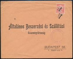 ~1915 Levél Turul 10f bélyeggel és szükségbélyegzéssel (állítólag Fehértemplom) / Cover with auxiliary postmark