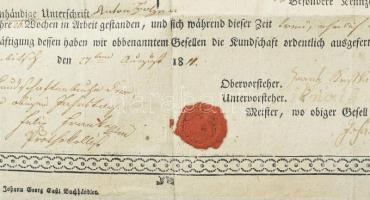 1811 Bruno (Brünn) morva város képével illusztrált, nagyméretű, Trebic-i (Trebitsch) mészáros részér...