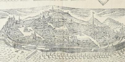 1811 Bruno (Brünn) morva város képével illusztrált, nagyméretű, Trebic-i (Trebitsch) mészáros részér...