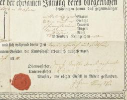 1811 Bruno (Brünn) morva város képével illusztrált, nagyméretű, Trebic-i (Trebitsch) mészáros részér...