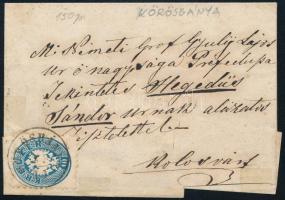 ~1864 10kr levélen / on cover "KÖRÖSBÁNYA"