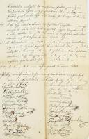 1837 Ipolyság, A Honthi Olvasó Társaság alapszabályai, 1837. dec. 13., hajtott, kissé foltos, kis sé...