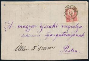 ~1873 5kr levél előlapon / on cover front "GYÖNGYÖS"