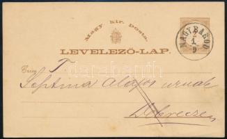 1876 2kr díjjegyes levelezőlap / PS-card "NAGY BAROD"