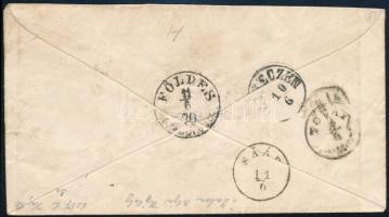 1870 5kr díjjegyes boríték / PS-cover "S.A.UJHELY" - Földes