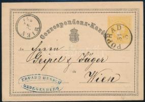 1871 2kr díjjegyes levelezőlap / PS-card "POPRAD" - Wien