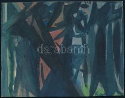 Kunt Ernő (1920-1994): Táncosok. Akvarell, karton. Jelzett. Hátoldalon autográf felirattal. 10,5x13,5 cm