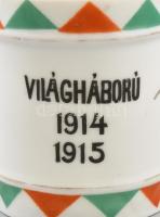 MZ Altrohlau I. világháborús magyar huszárok bögre. Matricás, jelzett, kopásokkal. m: 9,5 cm