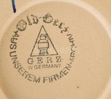 Gerzit gyűjtői söröskorsó, körben biszkvit porcelán jelenetképekkel díszítve, jelzéssel, hibátlan, m...