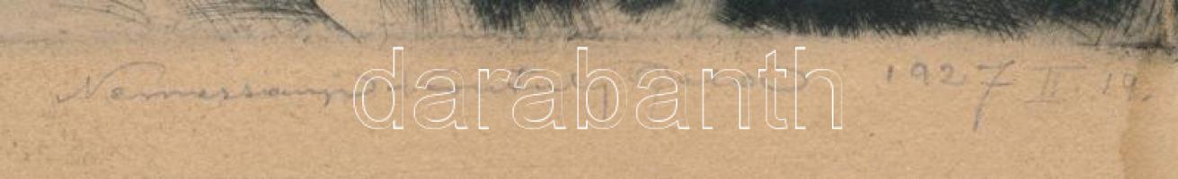 Kontuly Béla (1904-1983): Halálének. Rézkarc, papír, jelzett és datált (Nemessányi Kontuly Béla 1927...