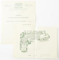 cca 1900 Pásztory élővirág kereskedése és kötészete, Budapest, VIII. ker, Rákóczi-út 9., 2 db, az egyiken szakadással.