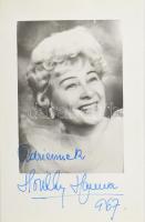 Honthy Hanna (1893-1978) színésznő autográf aláírása / dedikációja őt ábrázoló fotón, 14x9 cm
