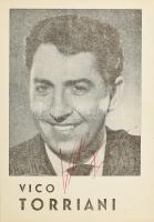 Vico Torriani (1920-1998) svájci színész, énekes aláírása őt ábrázoló képen