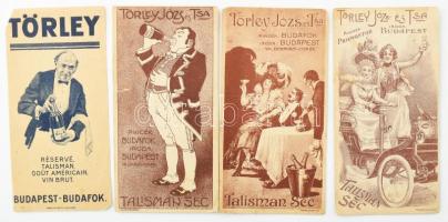 cca 1910-1930 Törley pezsgő számolócédula, 5 db különféle, változó állapotban