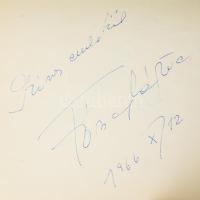 Színészaláírás gyűjtemény emlékkönyvben: Bodrogi Gyula, Zentai Anna, Latinovits Zoltán, Ruttkai Éva,...