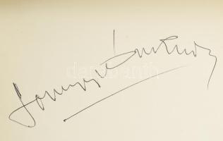 Színészaláírás gyűjtemény emlékkönyvben: Bodrogi Gyula, Zentai Anna, Latinovits Zoltán, Ruttkai Éva,...