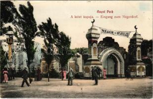 Budapest XIV. Angol Park, Néger falu a Kelet kapuja. Igazgató tulajdonos meinhardt Fr. Curt