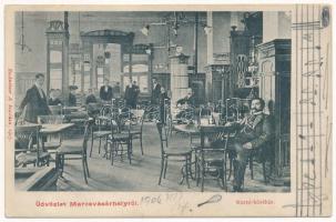 1906 Marosvásárhely, Targu Mures; Korzó kávéház, belső vendégekkel és pincérekkel. Rechnitzer A. kiadása / café, interior with guests and waiters (EK)