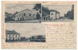 1903 Marosvásárhely, Targu Mures; részlet a várból, vár belseje, gyalogsági laktanya, katonák. Petróczy G. kiadása / castle, K.u.K. military infantry barracks with soldiers (EK)