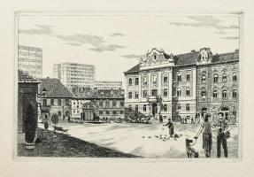 cca 1960-1980 vegyes üdvözlőlap tétel tétel, össz. 5 db, rézkarc illusztrációkkal: Budapest (2 db), ...