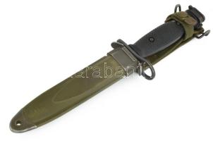 Amerikai M7 bajonett, jelzett, eredeti hüvellyel, h: 30 cm / U.S. Army M7 bayonet with original shea...