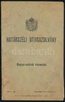 1930 Határszéli útigazolvány. Magyar-osztrák viszonylat. Fotó eltávolítva, címlapon lyukkal, kissé dohos.