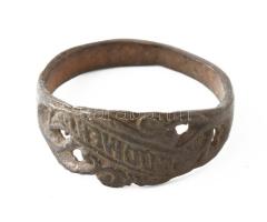 Orosz Birodalom ~1914. Bronz katonai gyűrű (59-es méret) Russian Empire ~1914. Bronze military ring (size 59)