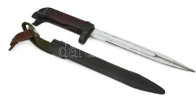 AK-47 bajonett, jelzett, eredeti hüvellyel, h: 31,5 cm