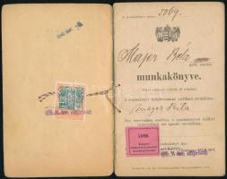 1923 Mayer Béla nyomdai munkás munkakönyve Globus, Hungária ny.