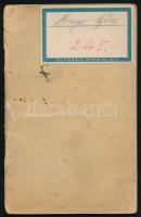 1923 Mayer Béla nyomdai munkás munkakönyve Globus, Hungária ny