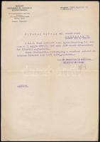 1947 Magyar Gazdasági és Kisvasúti RT. B listázott alkalmazott állásfosztásáról szóló értesítő